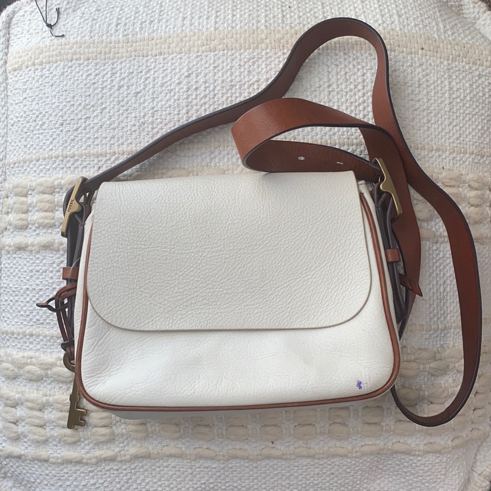 Fossil Leather Crossbody Flap Handbag